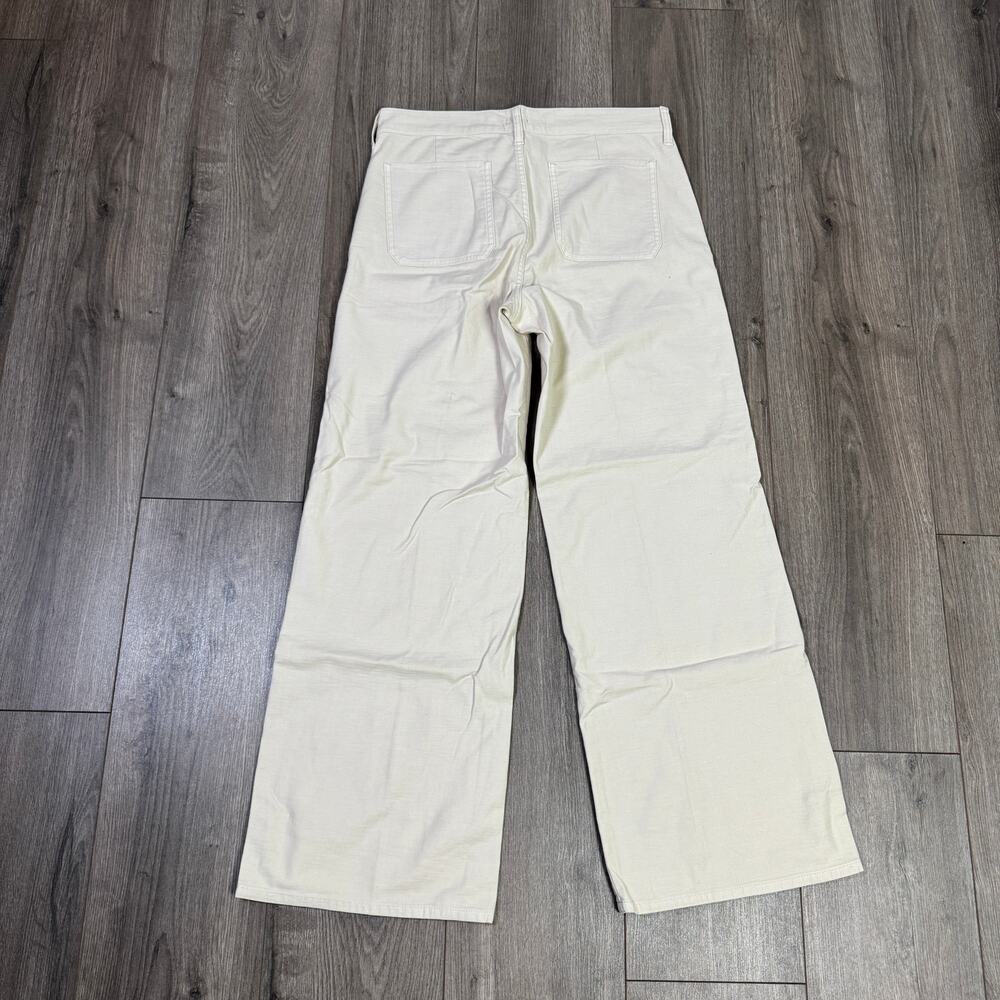 J.Crew Camp Pocket Wide Leg Pants Sz 27 Natural High-Rise Stretch Zip Fly Flared - Picture 8 of 10